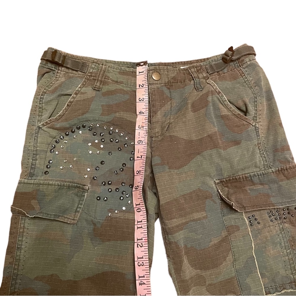 Da Nang Camouflage Baggy Studded Cargo Pants Green Size XS - Picture 9 of 10